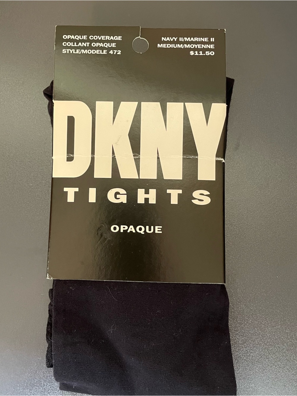 DKNY Navy Opaque Tights size medium NEW